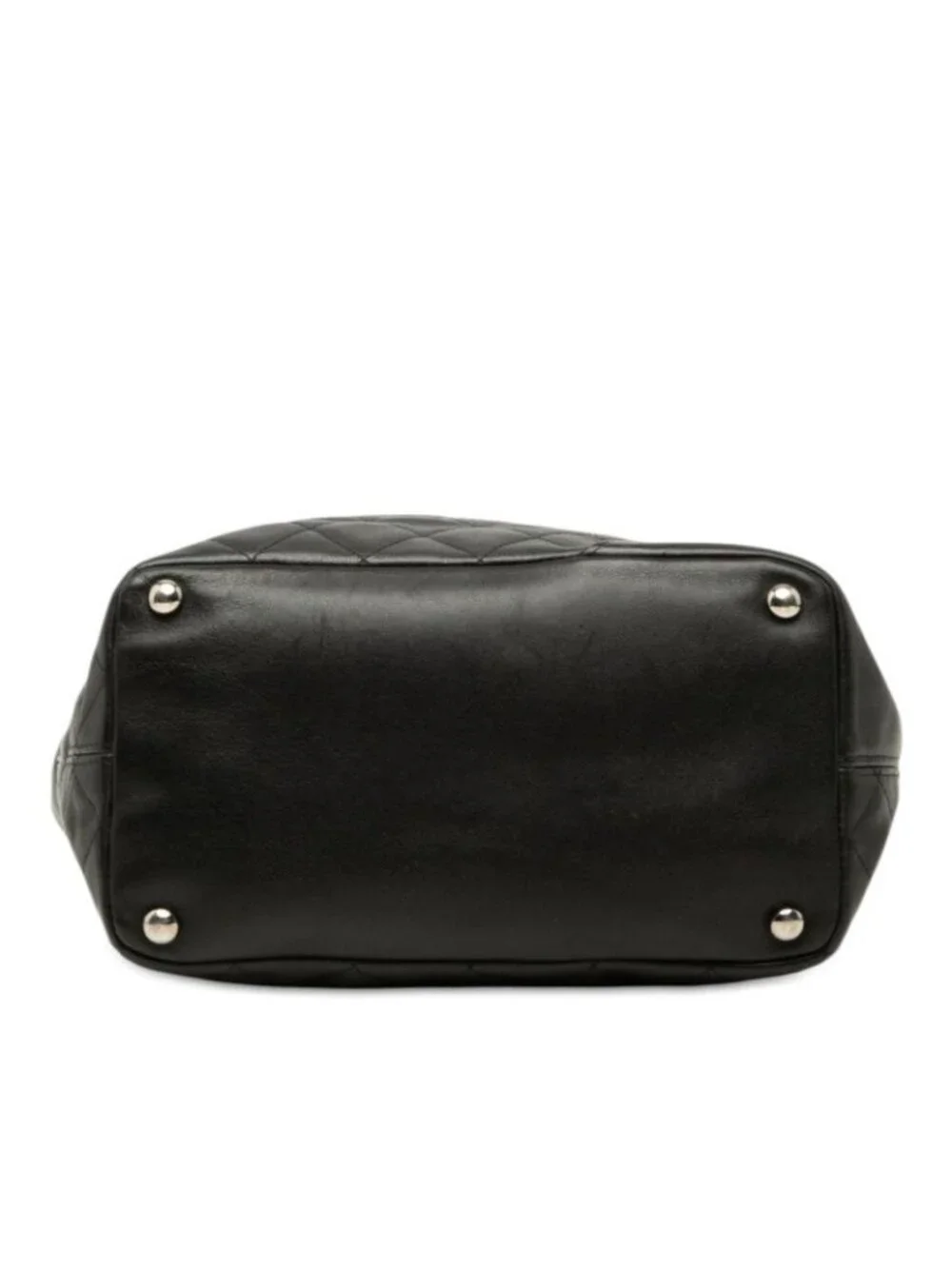 Chanel Cambon Line CC Logo Tote Black Lambskin